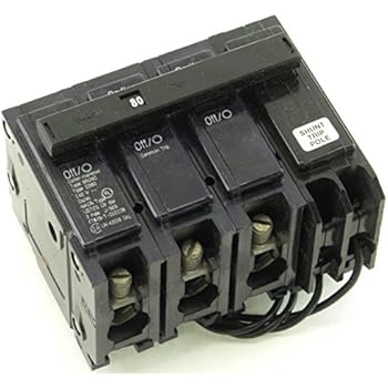 cutler hammer br380st 3 pole circuit breaker with shunt trip 80 amp 240