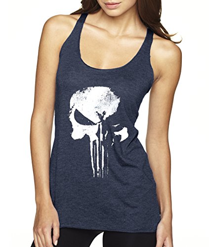 Neew Way 687 - Women's Tank-Top New Daredevil Punisher Skull Logo XS Navy