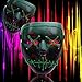 Halloween Mask Cosplay LED Glow Scary EL Wire Light Up Grin Masks for Festival Parties Costume (Green 2)