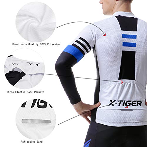 image for X-TIGER Cycling Clothes for Men Long Sleeve Mountain Bike Road Bicycle