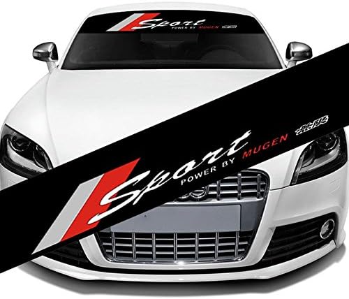 Etie 130x21cm Reflective Material SPORT Car Styling Front Rear Windshield Banner Decal Vinyl Car Stickers Auto DIY Exterior Decoaration Accessories (Black Background)