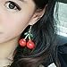 YAZILIND Dazzling Charming Women Red Cherry Dangle Earrings for Wedding Party Gift