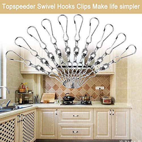 image for Topspeeder 10 Pack Swivels Smooth Spinning Dual Clips fit for Wind Spi