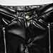 Moonwalk Men's Faux PU Leather Skinny Slim Fit Straight Leg Metallic Biker Pants Black
