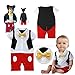 Baby Boy 3D Bowtie Photo Prop Romper Onesie Toddler Boy Cartoon Jumpsuit red