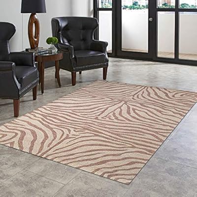 Amazon Com Liora Manne Ravella Area Rug 3 6 X 5 6 Zebra Brown Garden Outdoor