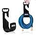 HBlife Garden Hose Hanger, Durable Wall Mount Hose Holder Rust-Free Hook Fit to 25ft 50ft 75ft 100ft 150ft Water Hose (Black)