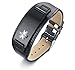 Custom Free Engraving Black Wide Stainless Steel&Leather Adjustable Medical Alert ID Bracelets Wristband for Men Father
