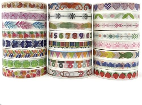 Smartree 24 Rolls Washi Tape Set for Arts and Crafts - 8mm Wide | Decorative Masking Tape for Bullet Journals Planners DIY Craft Scrapbooking and Gift Wrapping