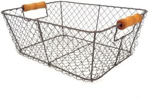 Negro alambre de almacenamiento cesta de malla de metal del cajón de la