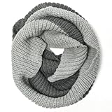 Wrapables Thick Knitted Winter Warm Infinity Scarf - Light and Dark Grey