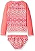 Osh Kosh Little Girls' Toddler Long Sleeve Rash Guard Set, Cherry Pink, 2T