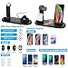 Yestan Wireless Charger 4 in 1 Wireless Charging Dock Compatible with Apple Watch 5 and Airpods Charging Station Fast Wireless Charging Stand for iPhone 11 11 Pro X XS XR Xs Max 8 8 PlusDeep Black