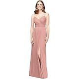 spaghetti strap ruched waist mesh bridesmaid dress Morella Ruched Waist Mesh Maxi Dress Blue main image 1