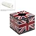 Vintage Style Union Jack Design Square Wood Facial Tissue Box Cover / Tabletop Napkin Holder