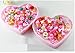 AUCH 36Pcs Cute Adjustable Mixed Kid's Girls Pink Cartoons Flowers Polymer Resin Children Jewelry Rings, Heart Gift Box
