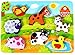 Cubbie Lee Toy Company Fun Barnyard Farm Animals Chunky Wooden Puzzle for Toddlers, Preschool Age w/ Easy-Hold Colorful Solid Wood Pieces. Simple Educational & Sensory Learning for 1, 2 & 3 Year Olds