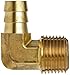 Anderson Metals 57020-0608 Brass Hose Fitting, 90 Degree Elbow, 3/8