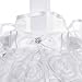 AmaJOY 5 inch Embroidered Petal Wedding Flower Girl Basket With Satin Rose Bowknot Wedding Ceremony Decor Wedding Party Decoration