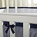 BreathableBaby Breathable Mesh Crib Liner – Deluxe Collection – Navy Cable Weave – Fits Full-Size Four-Sided Slatted and Solid Back Cribs – Anti-Bumper