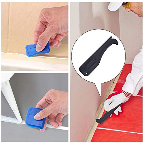 16Pcs Caulking Tool Kit Silicone Sealant Finishing Tool (Blue) + Silicone Caulk Removal Tool For Bathroom Kitchen And The Rest Of The Household