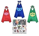 YL PJ Masks Costumes For Kids Set of 3 Catboy Owlette Mask with Cape (27.5 inches)