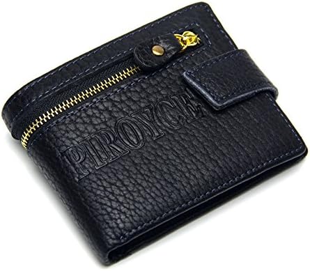 Mens Wallets Genuine Cowhide Leather Litchi Grain Purse With Coin Zipper Bag