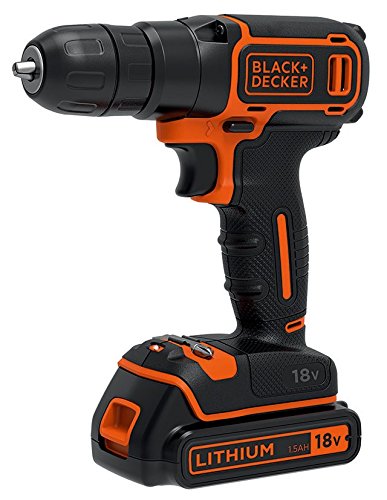title=BLACK+DECKER BDCDC18K-QW Trapano Avvitatore, 18 V, al Litio, 1.5 Ah, in