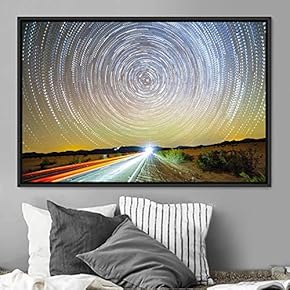 signwin Framed Canvas Wall Art Starry Sky Aerial...