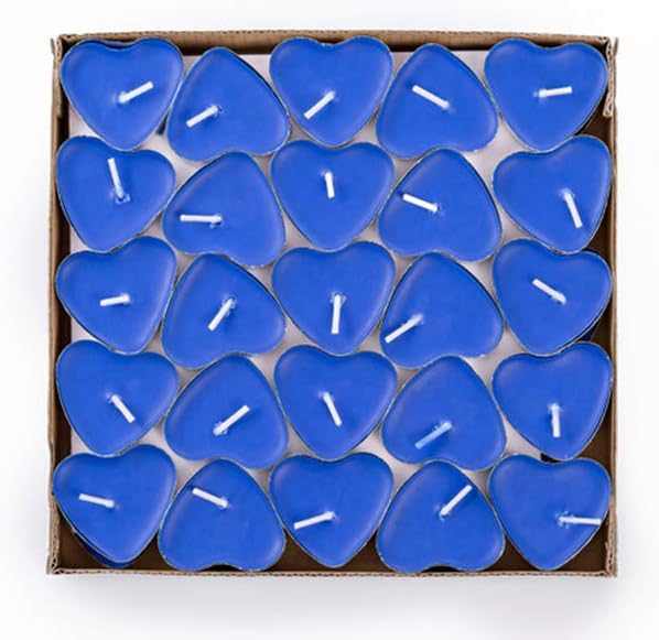 Blue HeartShaped Candles Handmade Tealight Candles for Spa Home