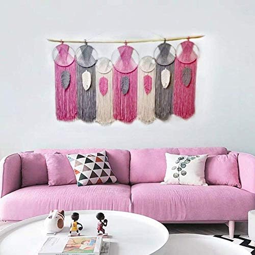 ドリームキャッチャーの壁掛け 手作りのマクラメの壁掛け 自由奔放に生きるシックなボヘミアンタペストリー アパートの寮の部屋の装飾d 51 2x27 6inch 正規品 130x70cm