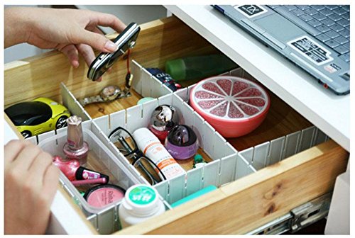 6Pcs pretty practical Home Grid Drawer Divider Household Necessity Storage Organizer