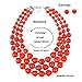 KOSMOS-LI 3 Layer Acrylic Orange Beads Multi Strand Necklace