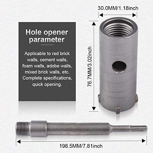 KATUR 30mm SDS Plus Shank Hole Saw Cutter Concrete Cement Stone Wall Drill Bit for Brick Concrete Cement Stone (30mm Diameter)