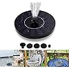 Solar Fountain Pump, 1.4W 6 Nozzles Solar Water Fountain Powered Fountain, Floating Solar Powered Water Fountain Water…