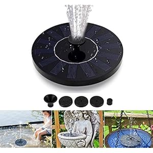 Solar Fountain Pump, 1.4W 6 Nozzles Solar Water Fountain Powered Fountain, Floating Solar Powered Water Fountain Water…