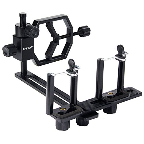 SVBONY Fully Metal Telescope Camera Adapter Smartphone Adapter with 2 Phone Brackets for Telescope Microscope Binocular Spotting Scope Monocular