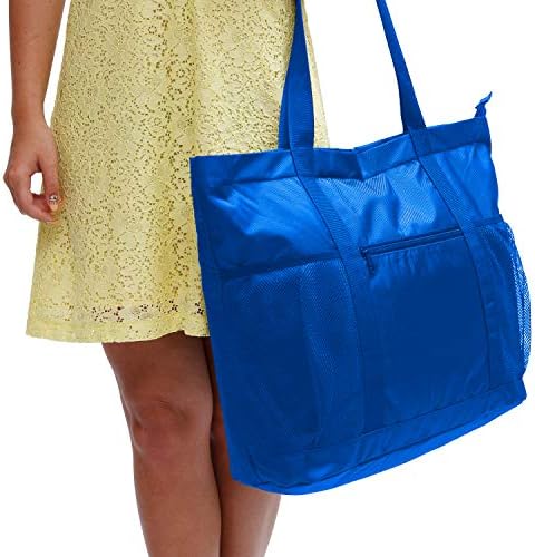 Large Foldable Beach Bag With Zipper - XL Foldable Tote Bag For Travel And Shopping - Large Tote Bag With Many Pockets 5 Large Foldable Beach Bag With Zipper - XL Foldable Tote Bag For Travel And Shopping - Large Tote Bag With Many Pockets
