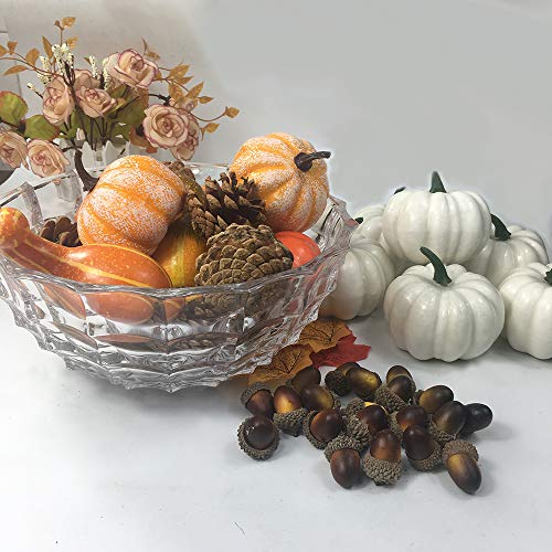 COTOSEY 166 Pcs Artificial Pumpkins Gourds Maple Leaves Acorns Natural Pinecones Ornament Set for Decorating and Designing