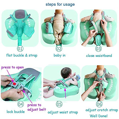 VQ-Ant 2020Newest ADD Tail Never FLIP Over UPF 50+ Mambobaby Solid Swimming Float Non Inflatable Swim Trainer Pool Float Mambo Float Mambobaby Float with Canopy Swimming Ring with Sun Shade - Thumbnail 5