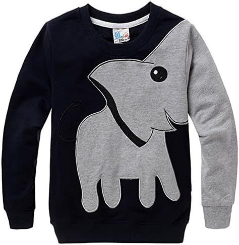 LaLaMa Unisex Baby Color Block Tops elephant Long-Sleeve Tee T-Shirt
