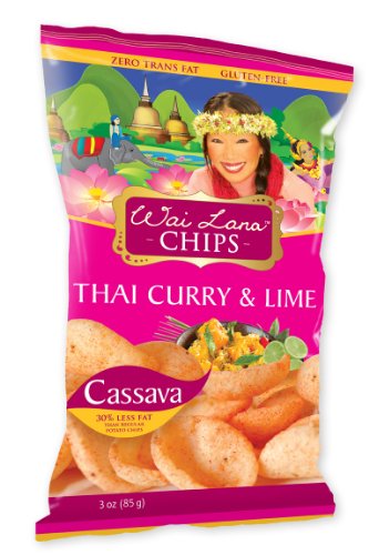 Cassava Chips, Thai Curry & Lime (6 Pack of 3 Ounce Individual Bags) - Gluten Free, Non-GMO, Vegan, Zero Trans Fats – Wai Lana - Thumbnail 5