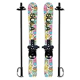 SOLA Winnter Sports Kid's Beginner Snow Skis and Poles With Bindings Age 2- 4