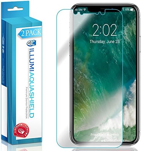 ILLUMI AquaShield Screen Protector Compatible with Apple iPhone X (2-Pack) No-Bubble High Definition Clear Flexible TPU Film