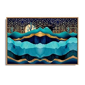 Framed Home Artwork Abstract Mountain Nature Scenery for...