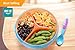 ReeR Section Divided Plate Dish Stay Put Bowl with Twisty Suction Base for Infant Toddler and 6 Months Solid Feeding- Spill Proof-Inside Scoop Stackable To Go Snacks & Storage-With Bonus Spoon