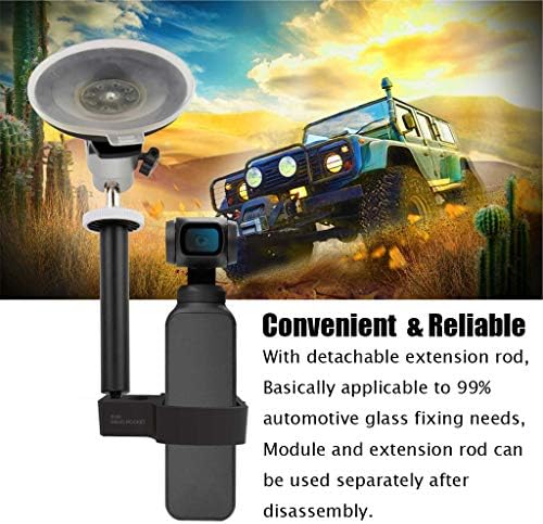 Yesyes Vehicle Windshield Suction Cup Car Mount 1/4 Bracket Holder for DJI Osmo Pocket
