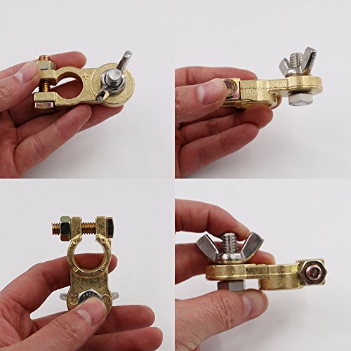 image for UTSAUTO Thickened Brass Battery Terminal Set 2Pcs Positive & Negative 