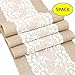 Newdanceus 12X108 Set of 5 Burlap Lace Hessian Table Runner Rustic Natural Jute Country Wedding Party Dining Table Decoration Christmas Decoration Table Runner
