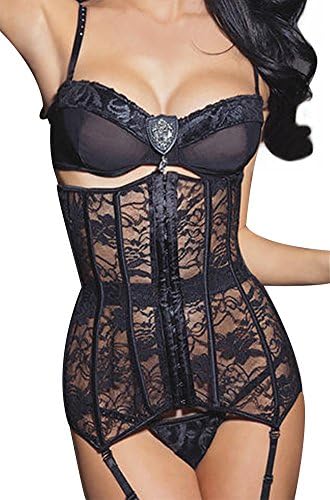Women's Waist Cincher Boned Corset Bustier Sexy Laced Bodyshaper Lingerie Plus size
